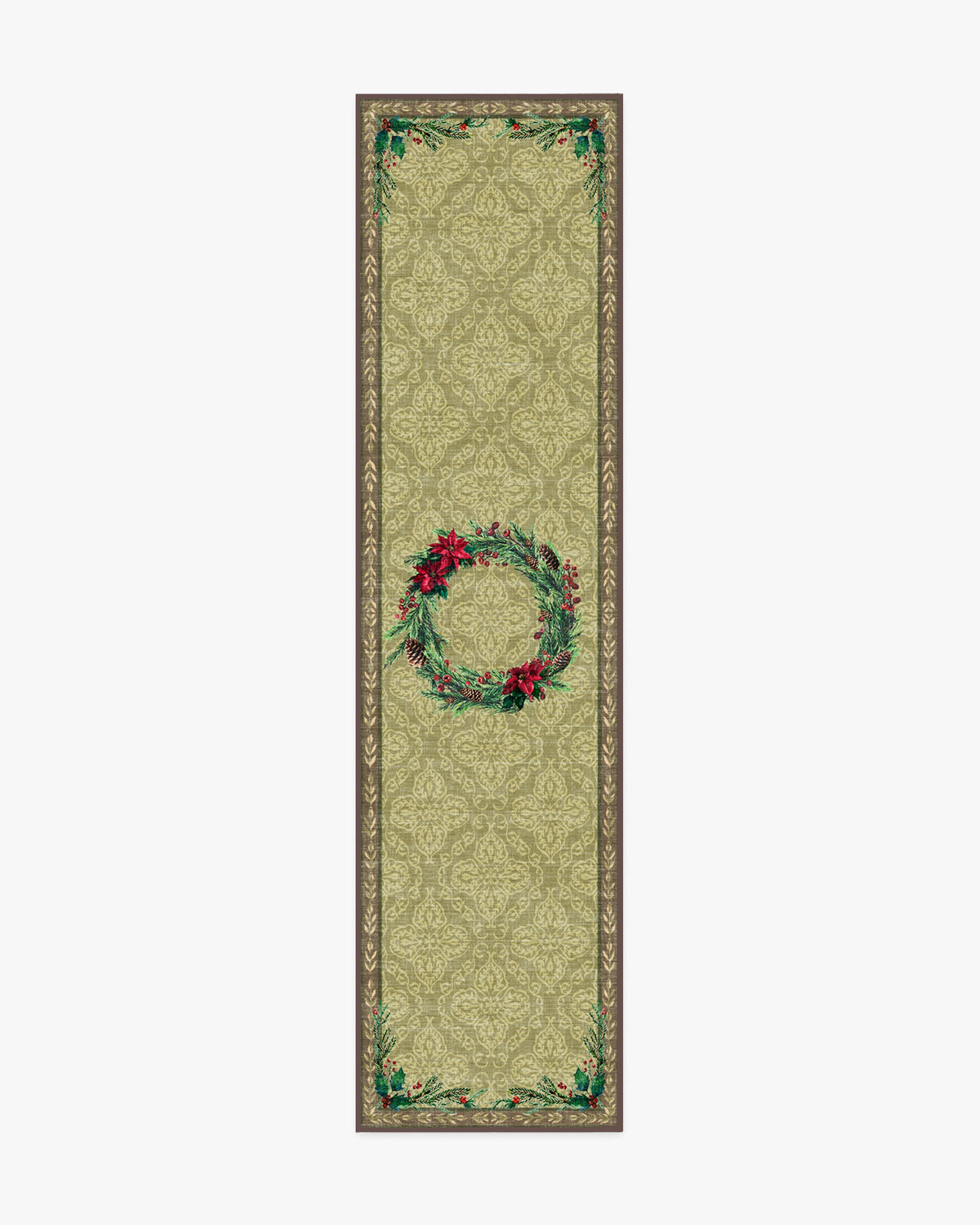 Botanical Wreath Gold & Green Rug