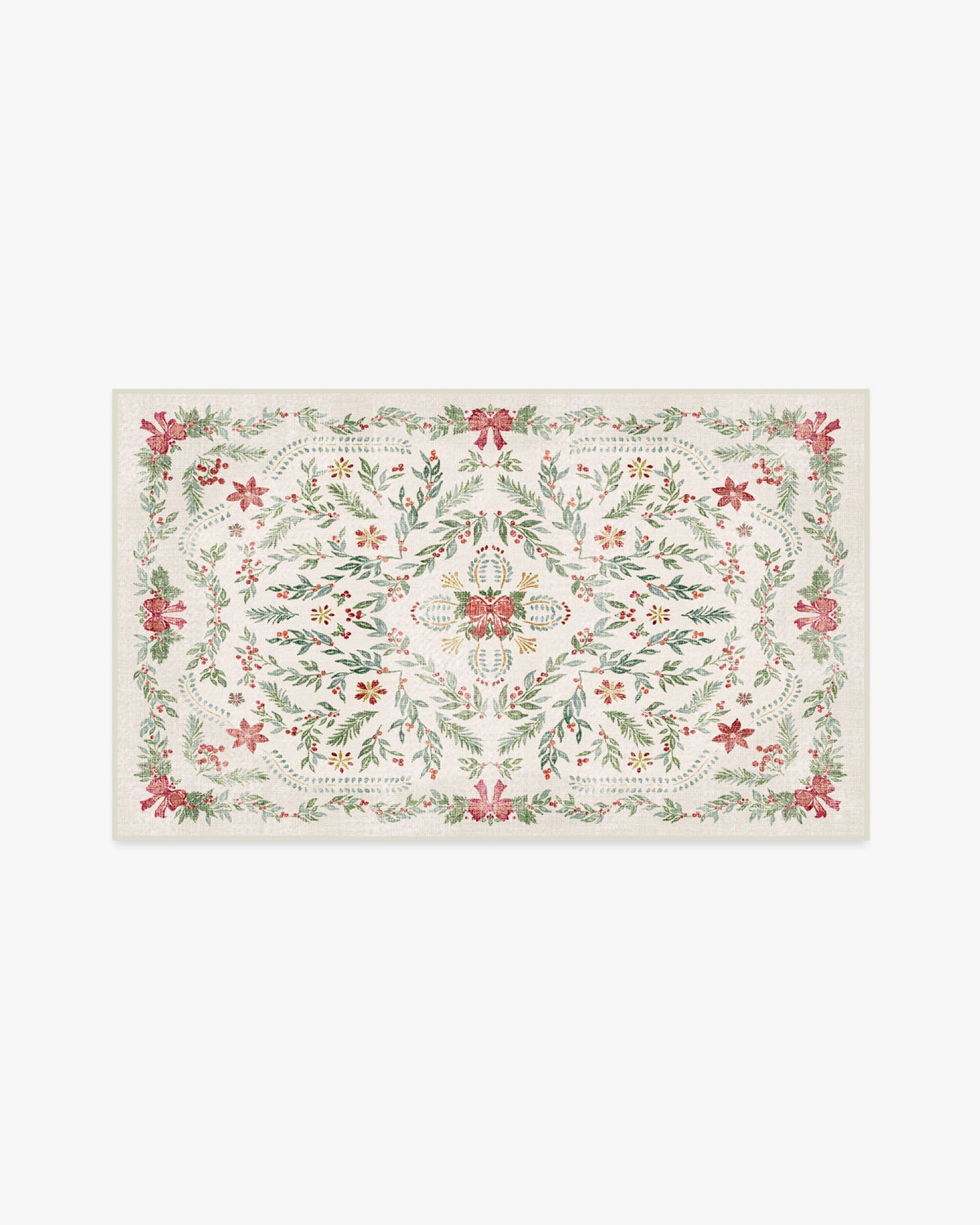Deck the Halls Cream Multicolor Rug