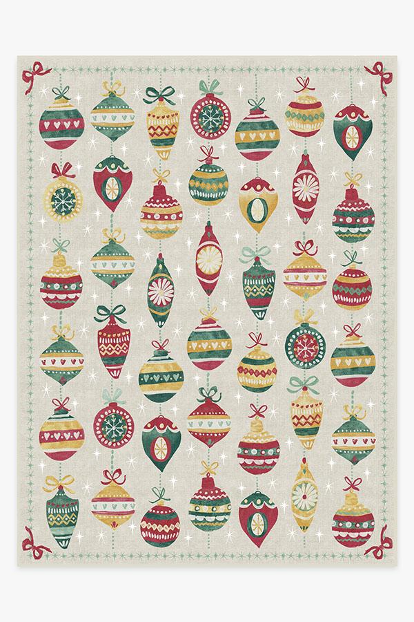 Festive Garland Holiday Shortbread Flatwoven Rug