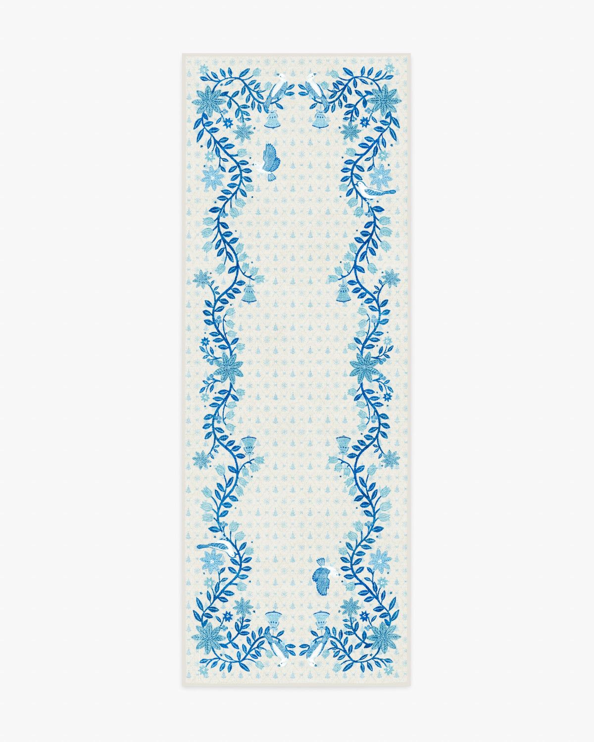 Festive Yuletide Ivory & Blue Rug by The Hiltons