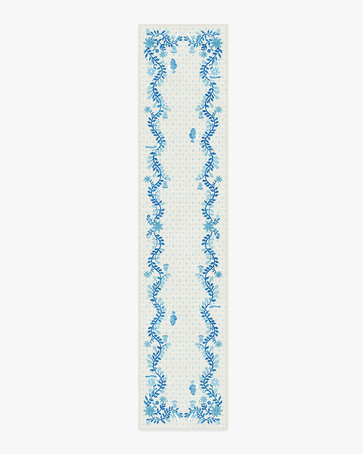 Festive Yuletide Ivory & Blue Flatwoven Rug by The Hiltons