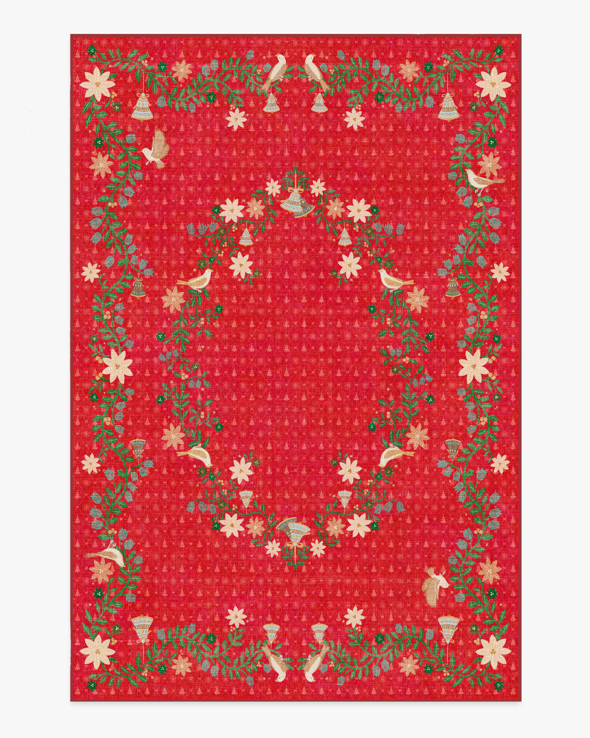 Festive Yuletide Red Rug by The Hiltons