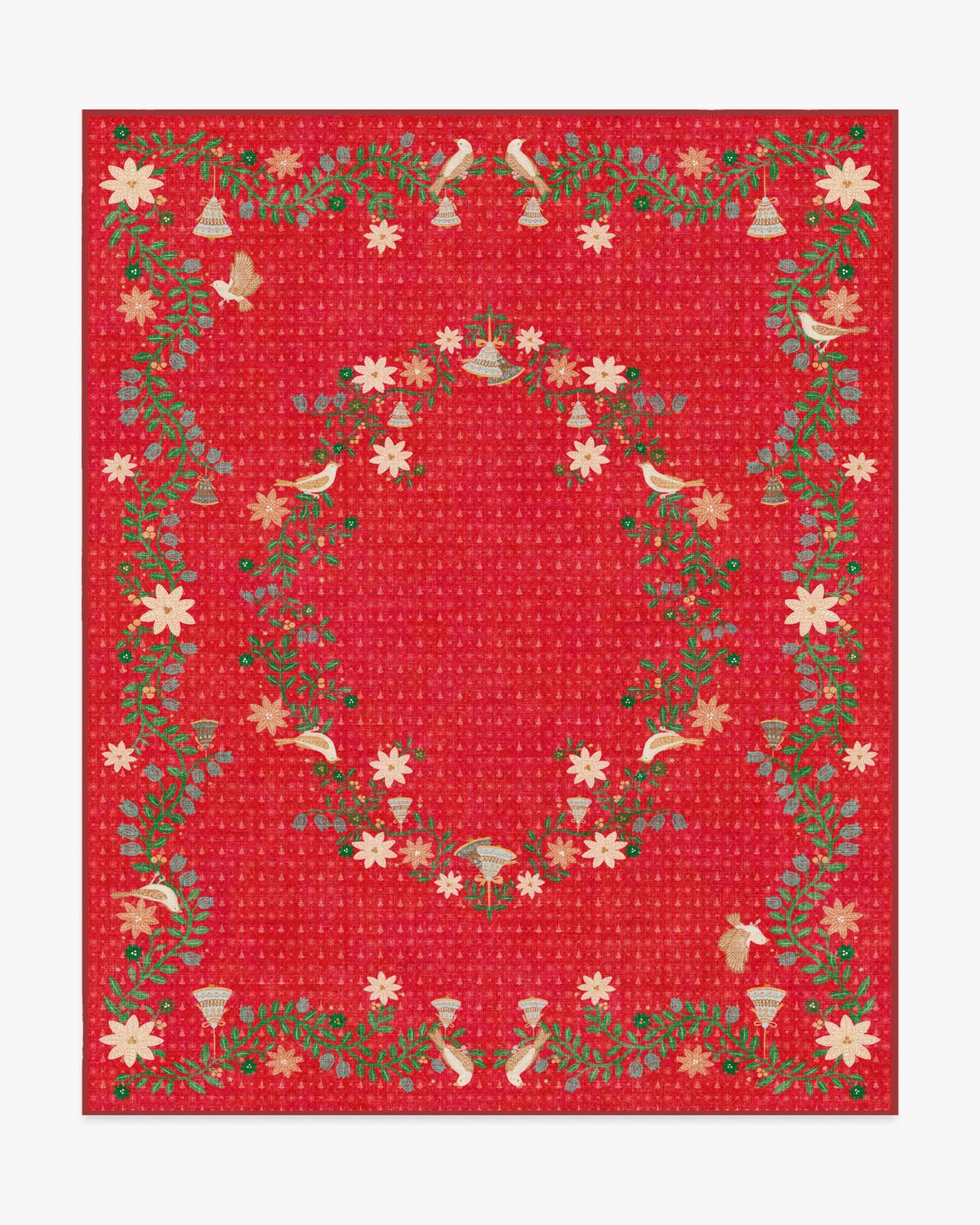 Festive Yuletide Red Flatwoven Rug by The Hiltons