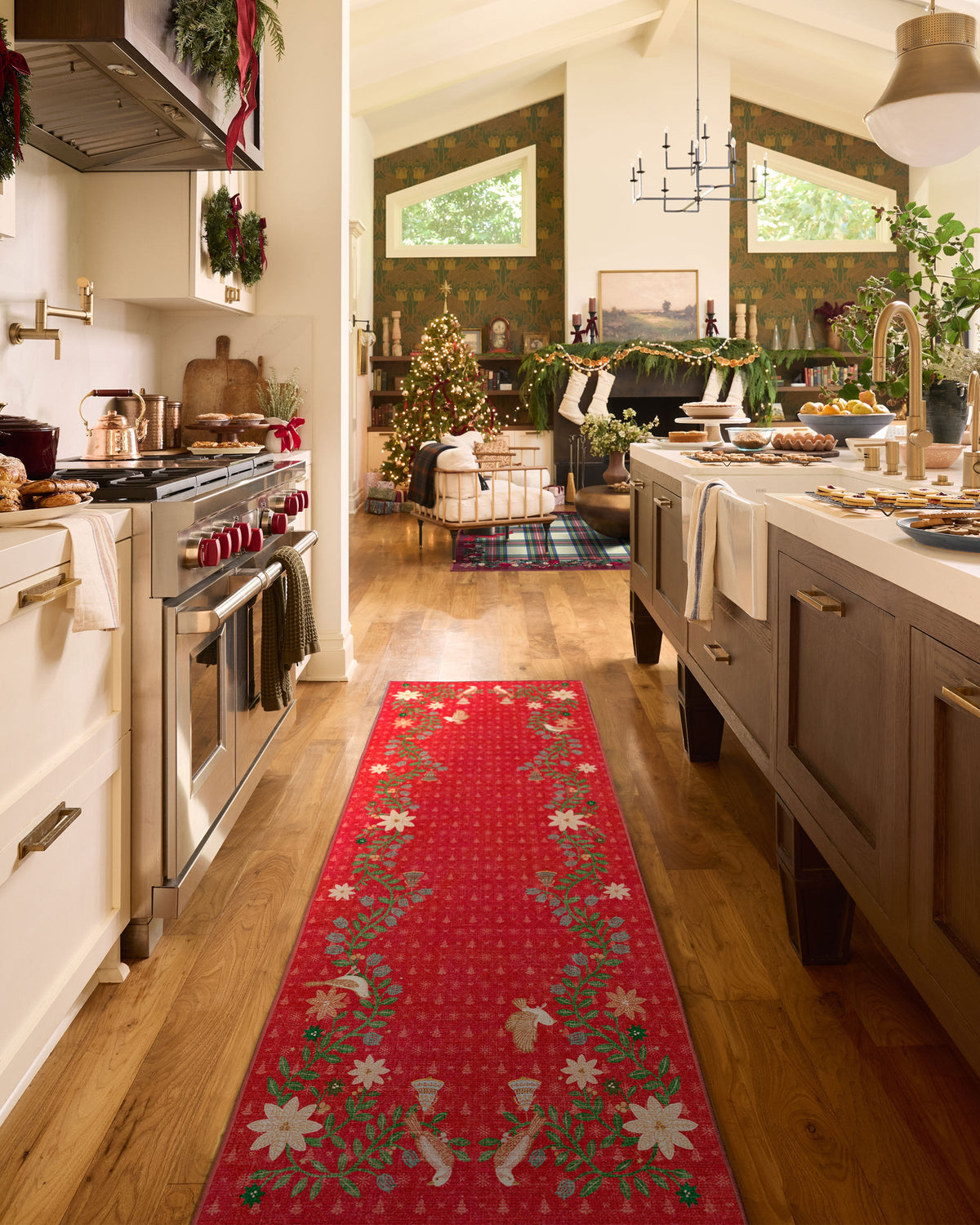 Festive Yuletide Red Flatwoven Rug by The Hiltons