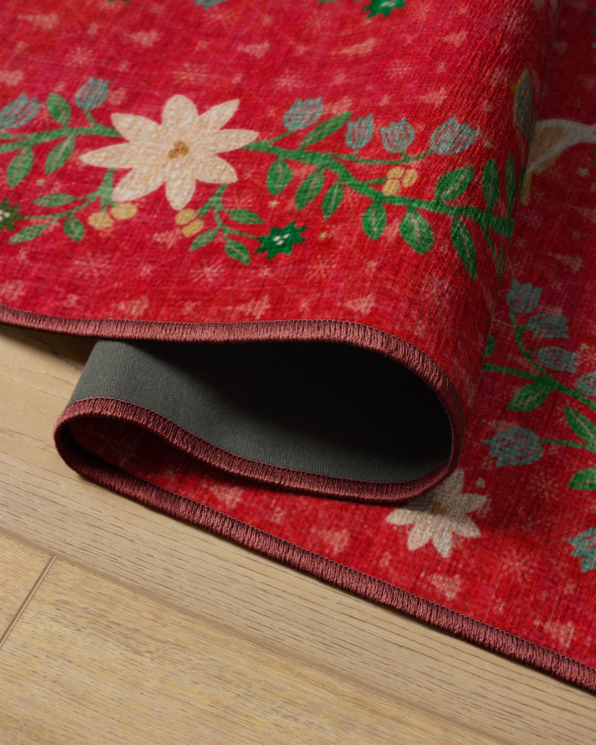 Festive Yuletide Red Flatwoven Rug by The Hiltons