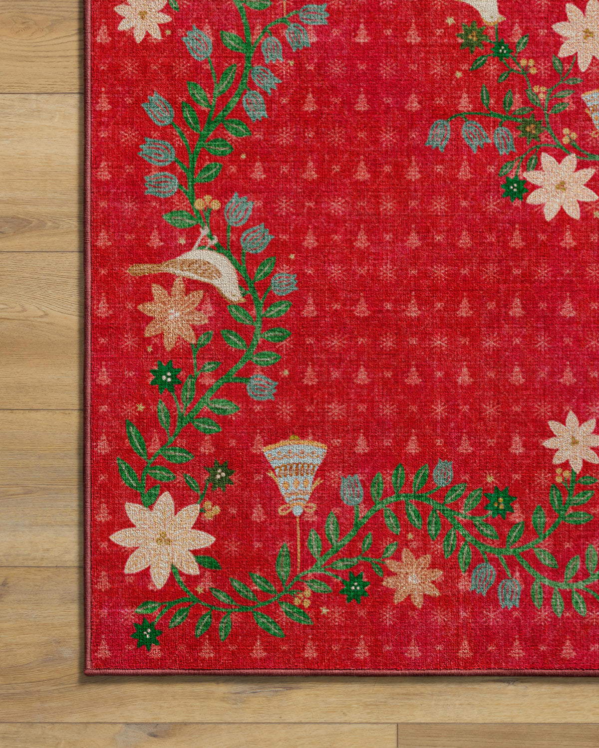 Festive Yuletide Red Rug by The Hiltons