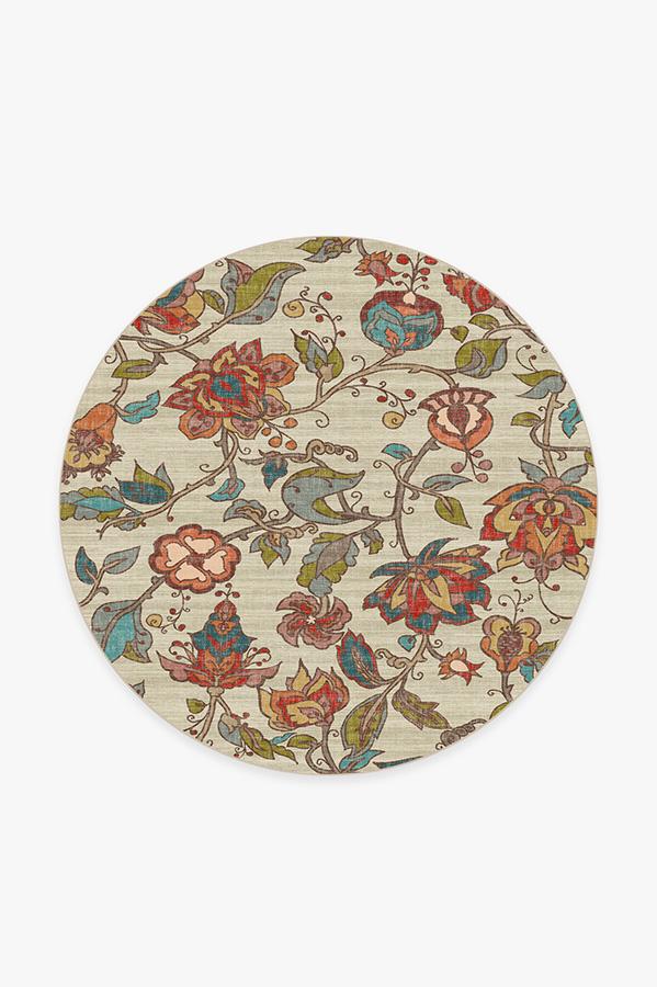 Frida Floral Natural Flatwoven Rug