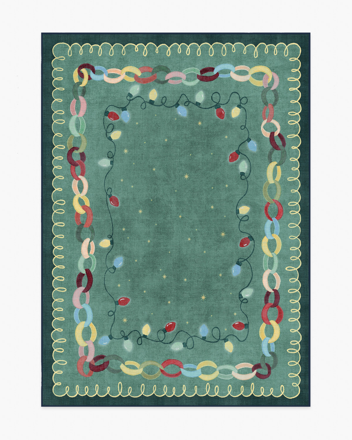 Garland Glow Green Flatwoven Rug