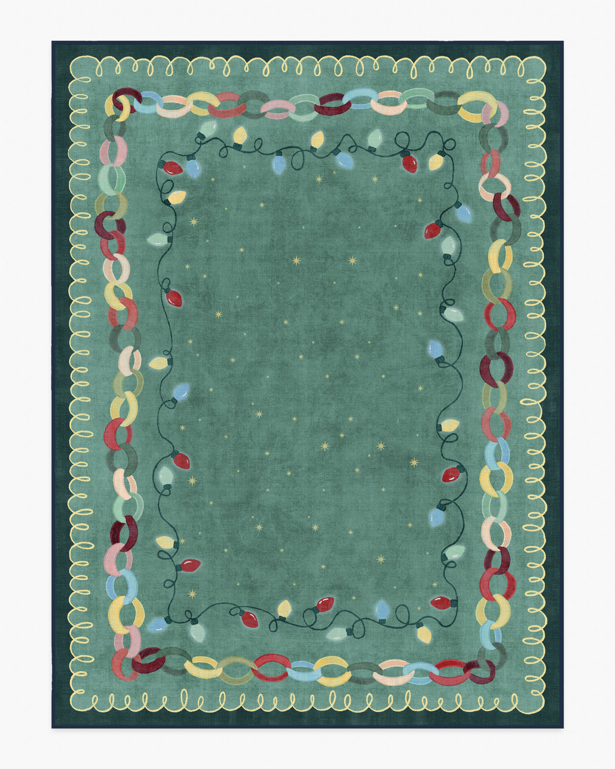 Garland Glow Green Flatwoven Rug