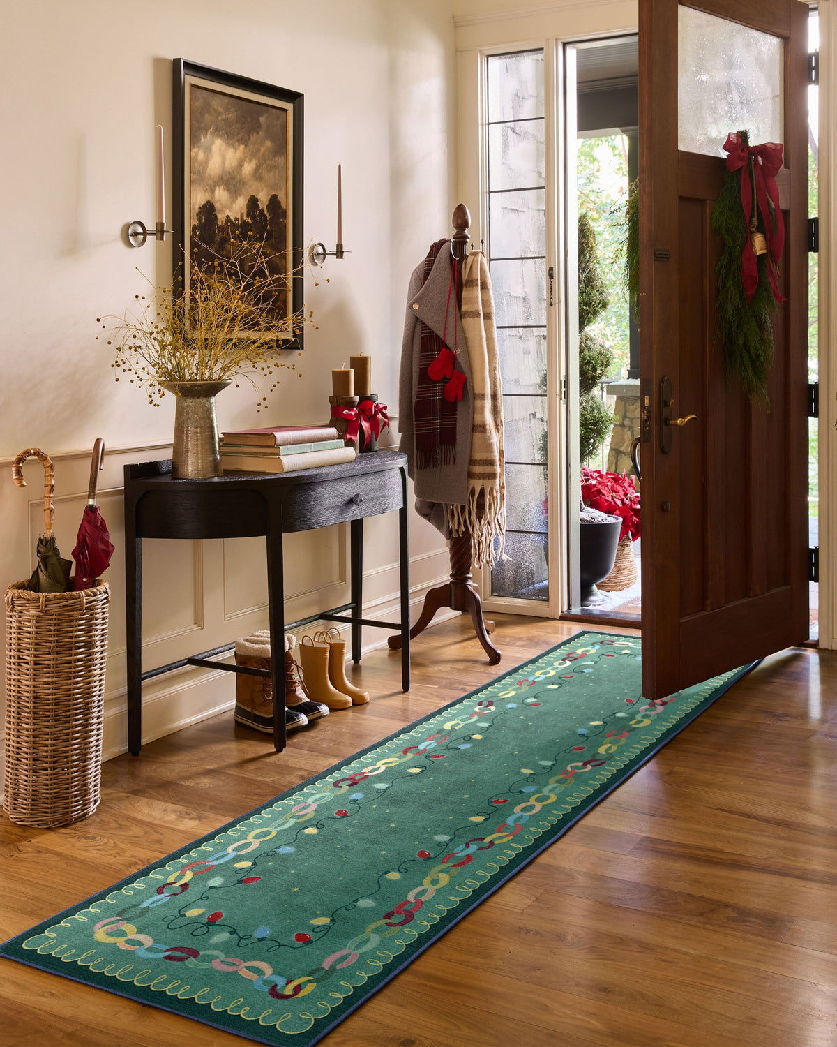 Garland Glow Green Flatwoven Rug