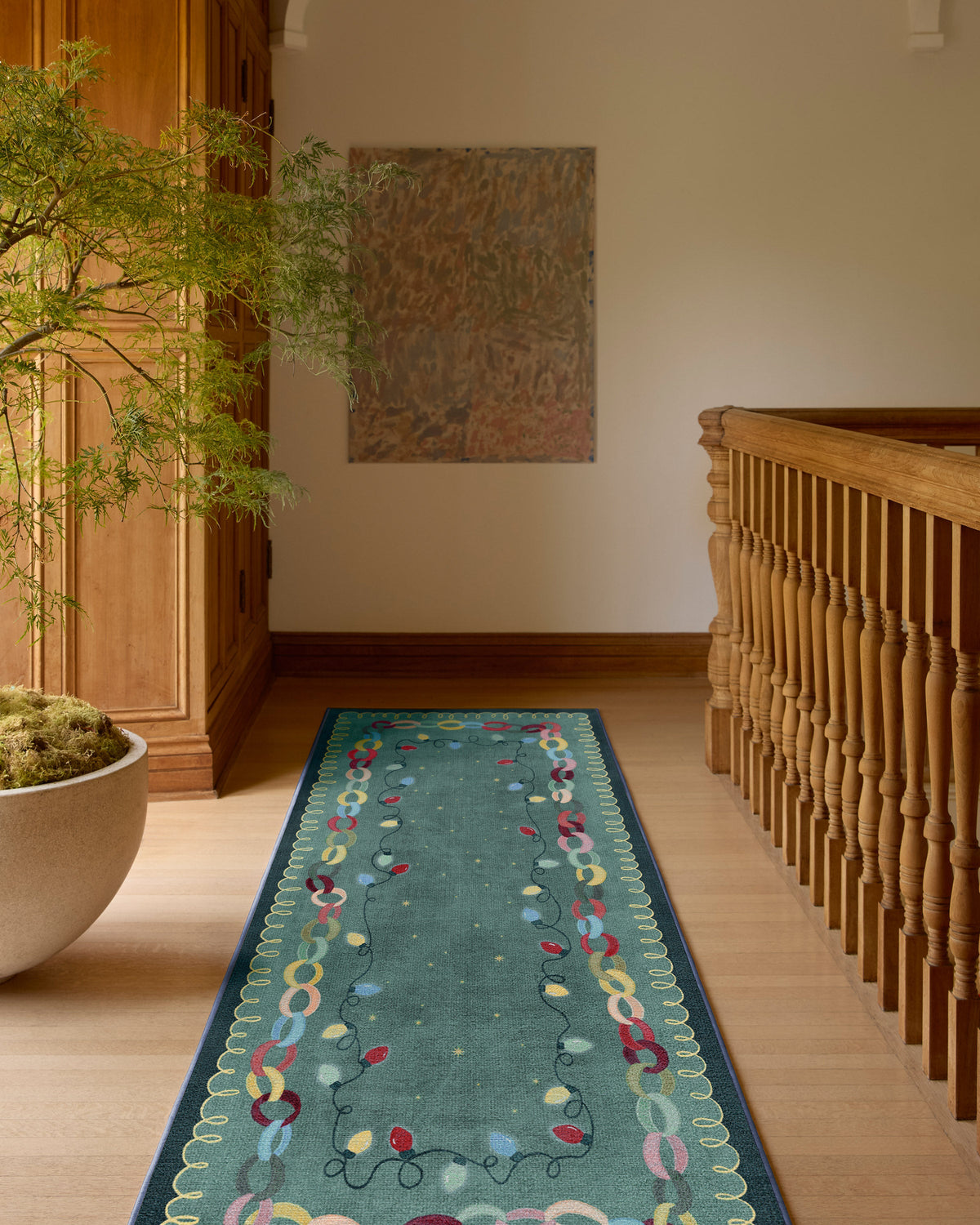 Garland Glow Green Flatwoven Rug