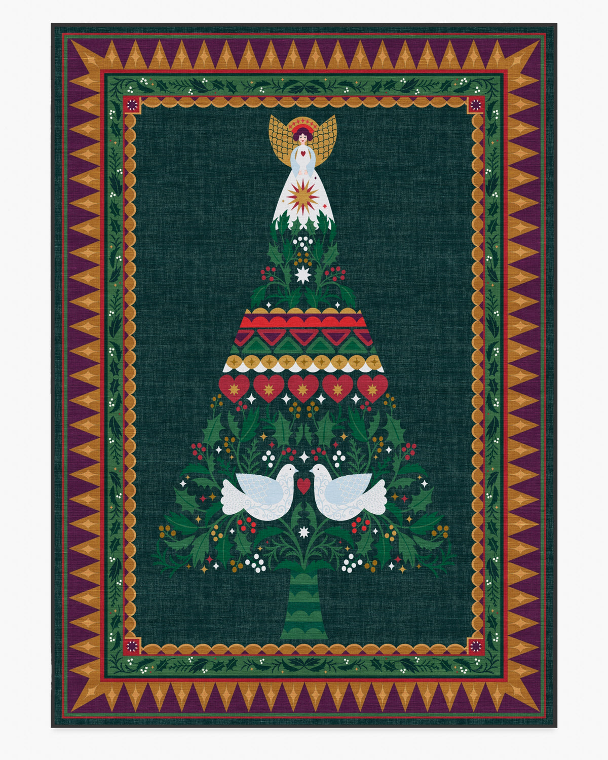 Giving Tree Green & Gold Flatwoven Rug