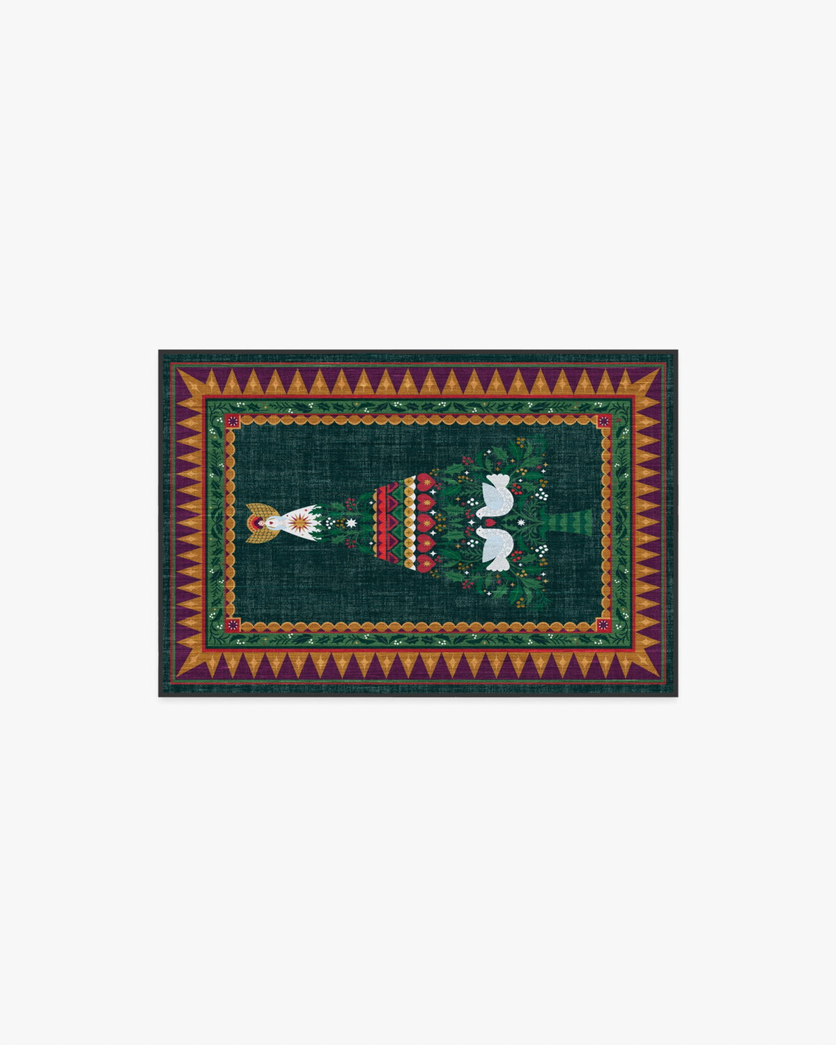Giving Tree Green & Gold Flatwoven Rug