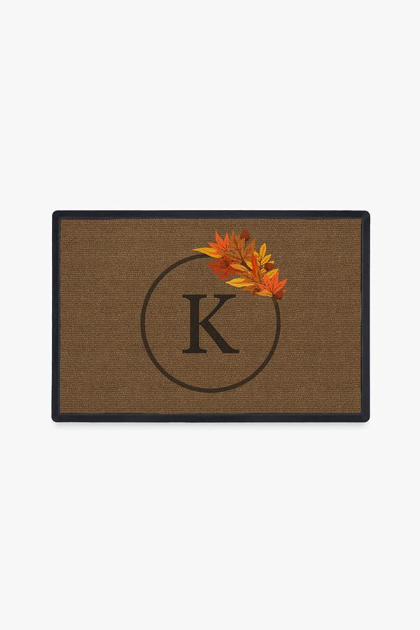 Harvest Leaves Monogram Doormat