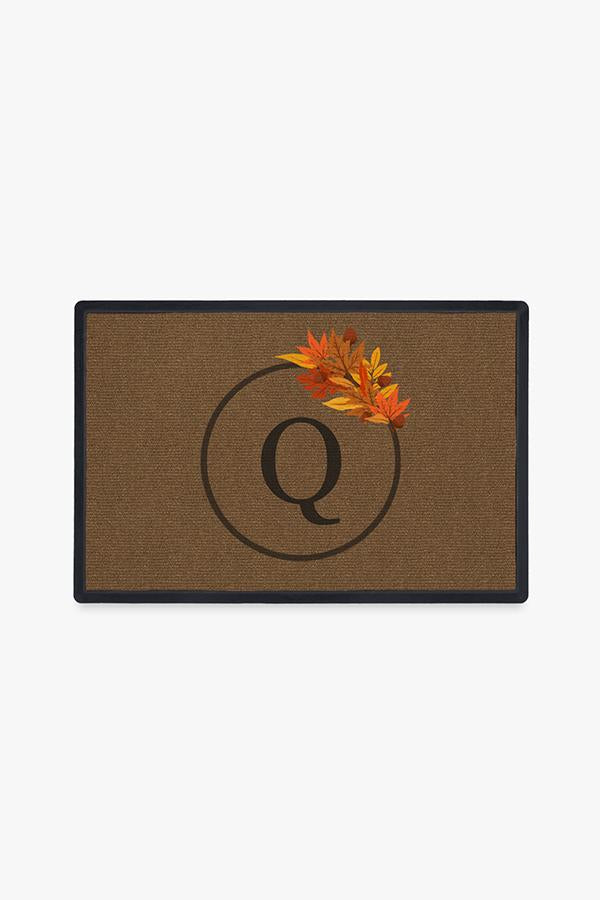 Harvest Leaves Monogram Doormat