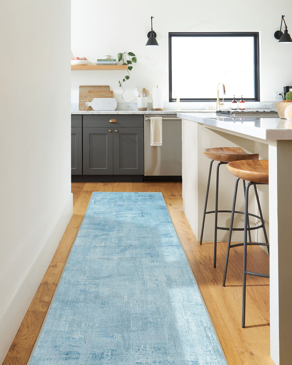 Impasto Slate Blue Flatwoven Rug