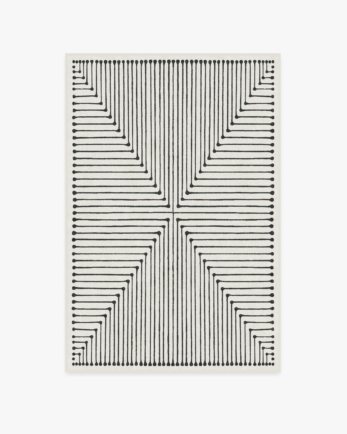 Inkdrop Black & Ivory Flatwoven Rug by Jonathan Adler
