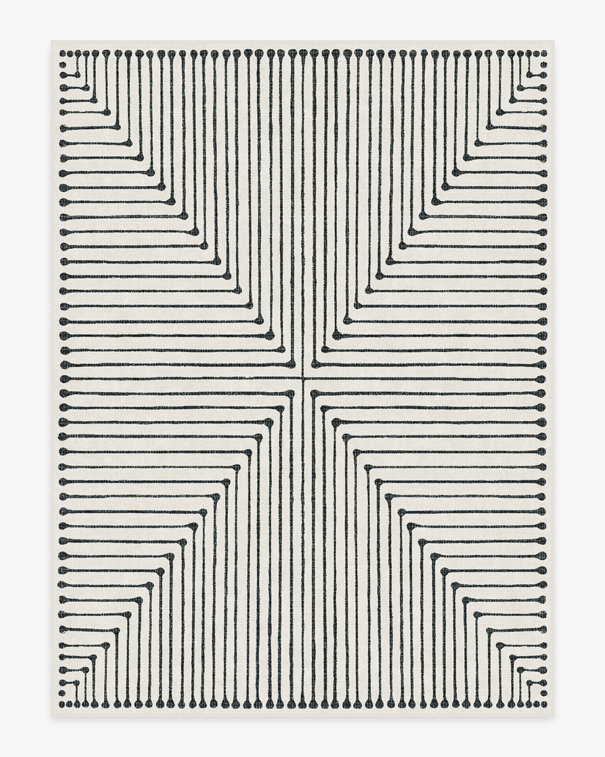 Inkdrop Black & Ivory Flatwoven Rug by Jonathan Adler
