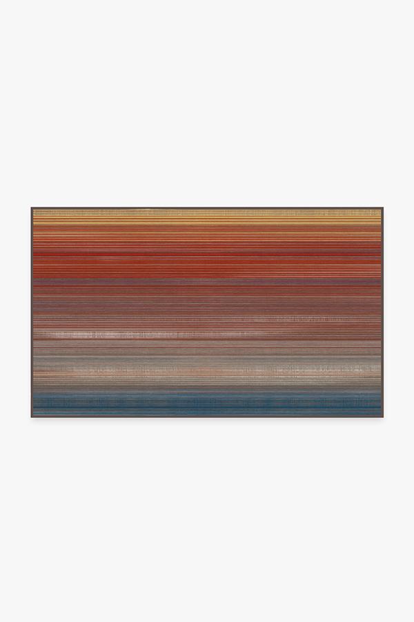 Linear Striped Multicolor Flatwoven Rug