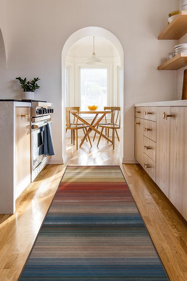 Linear Striped Multicolor Flatwoven Rug
