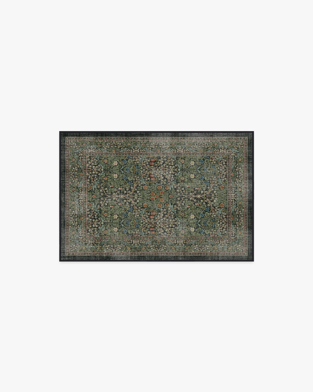 Blackthorn Forest Green Rug by Morris & Co.