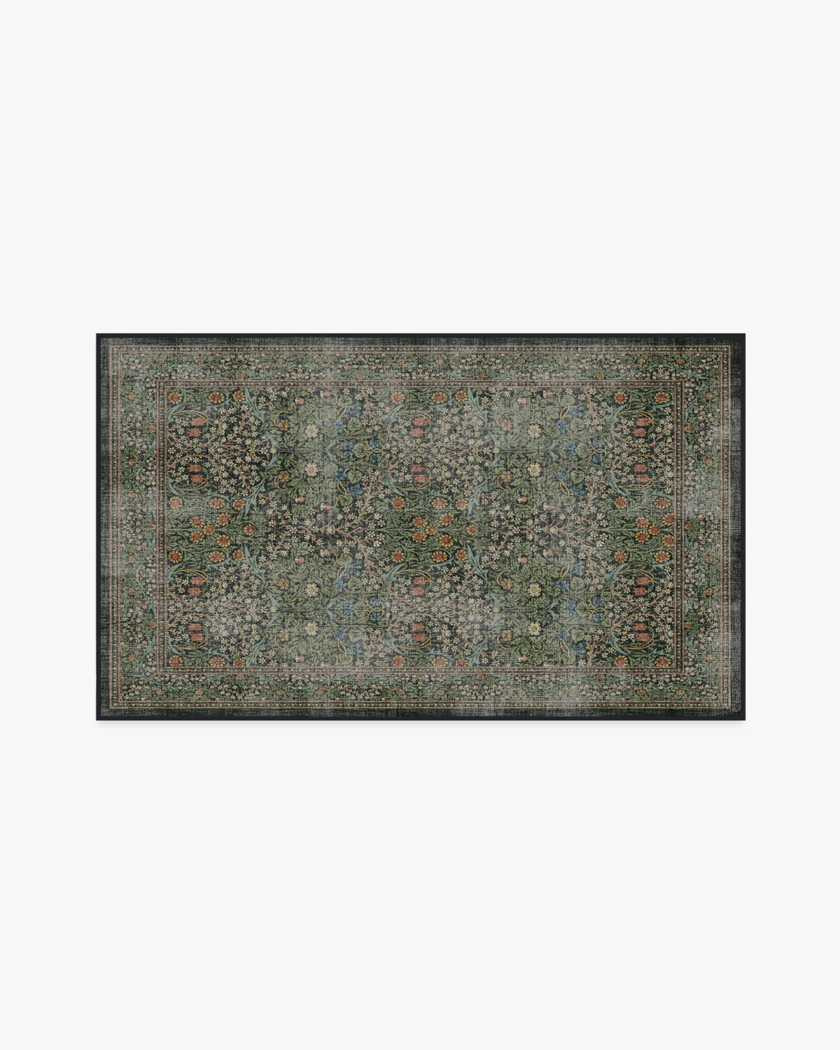 Blackthorn Forest Green Rug by Morris & Co.