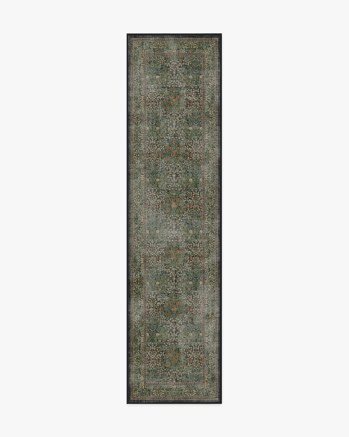 Blackthorn Forest Green Flatwoven Rug by Morris & Co.