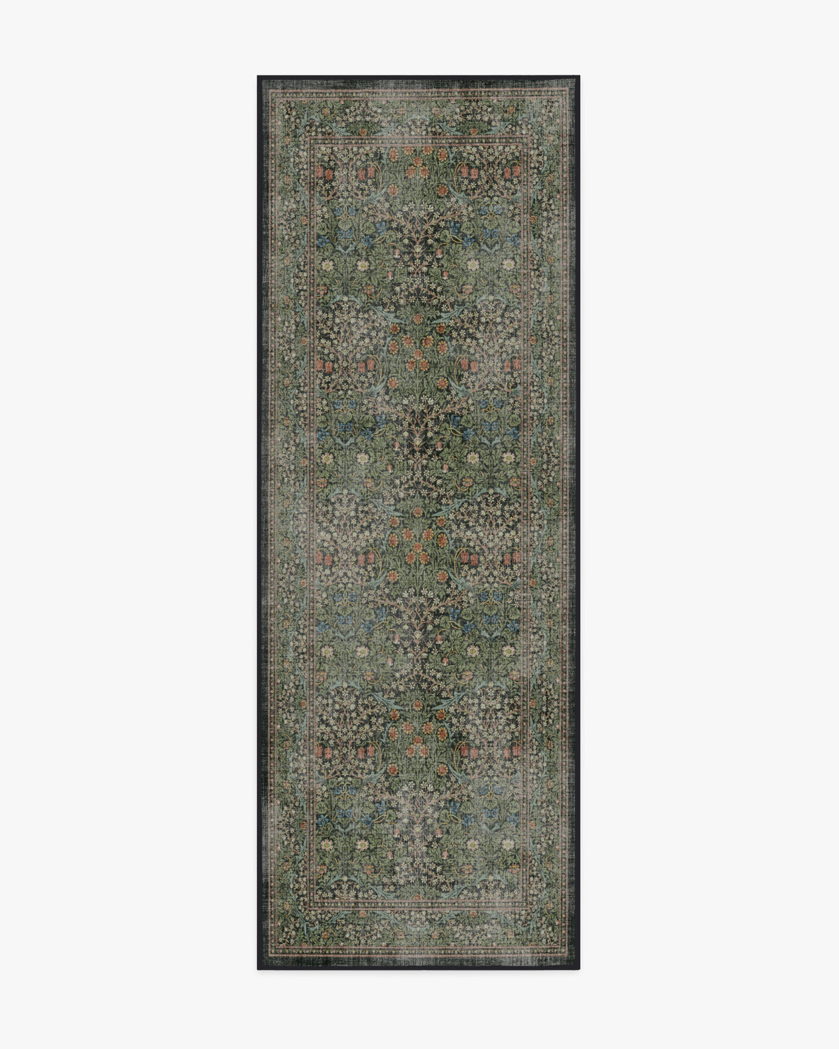 Blackthorn Forest Green Flatwoven Rug by Morris & Co.