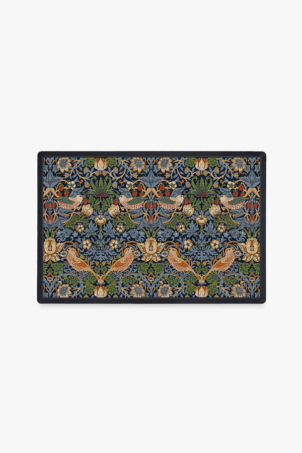 Strawberry Thief Minor Indigo Doormat by Morris & Co.