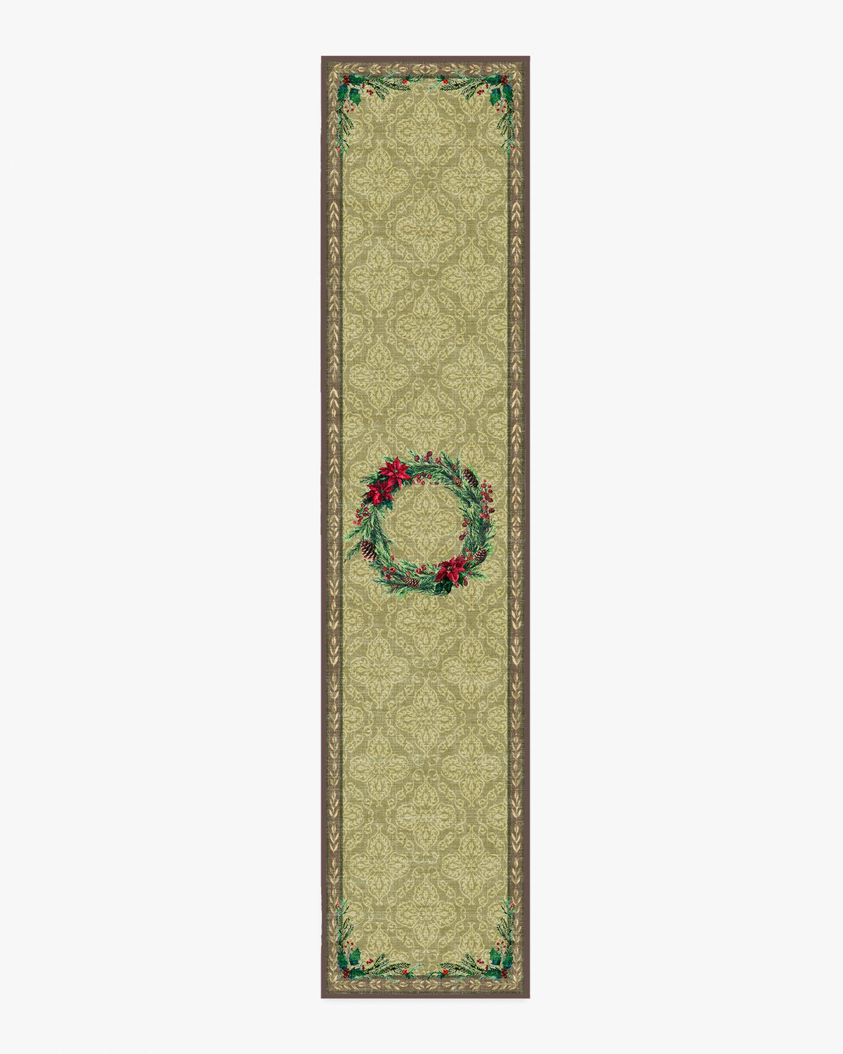 Botanical Wreath Gold & Green Rug