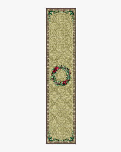 Botanical Wreath Gold & Green Rug