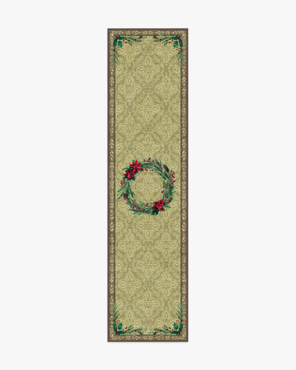 Botanical Wreath Gold & Green Rug
