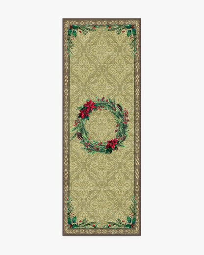 Botanical Wreath Gold & Green Rug