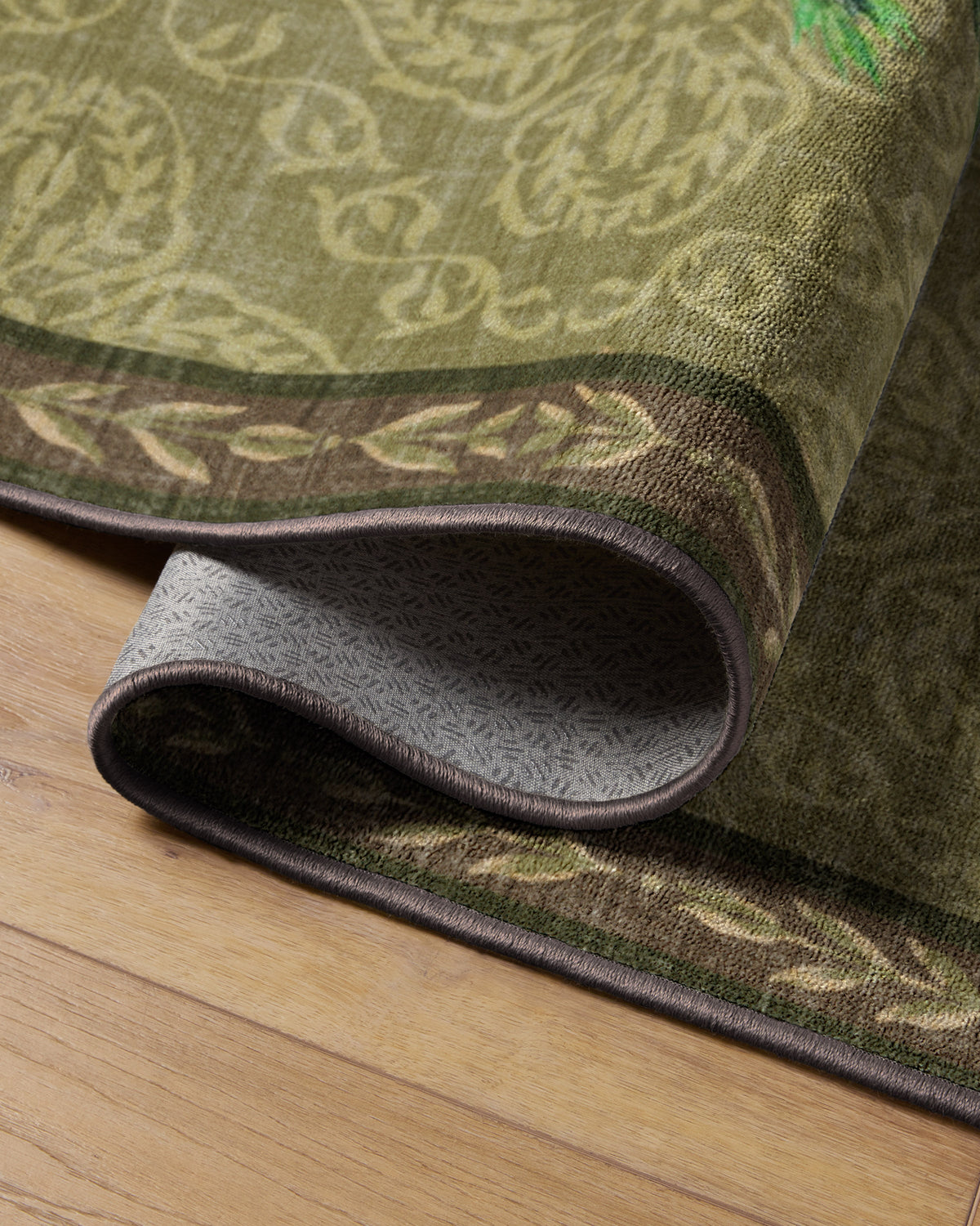 Botanical Wreath Gold & Green Rug