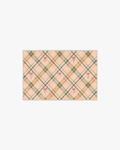 Bow Tartan Natural Flatwoven Rug