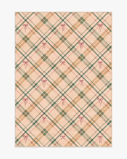 Bow Tartan Natural Flatwoven Rug