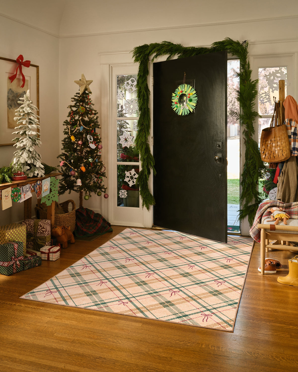 Bow Tartan Natural Flatwoven Rug