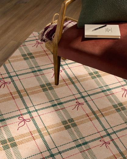 Bow Tartan Natural Flatwoven Rug