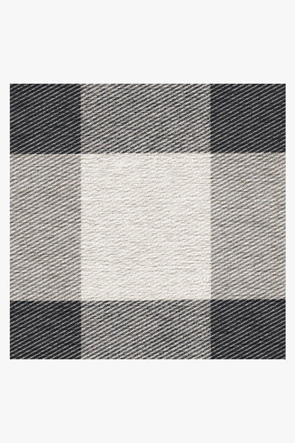 Buffalo Plaid Black & White Flatwoven Rug