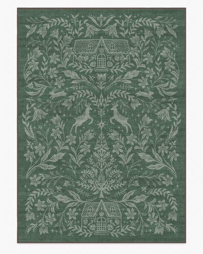 Christmas Wonderland Green Rug