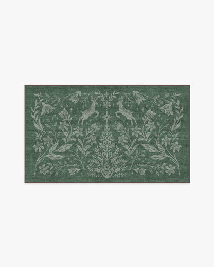 Christmas Wonderland Green Rug