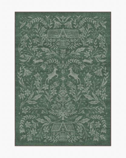 Christmas Wonderland Green Rug