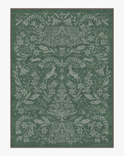 Christmas Wonderland Green Rug
