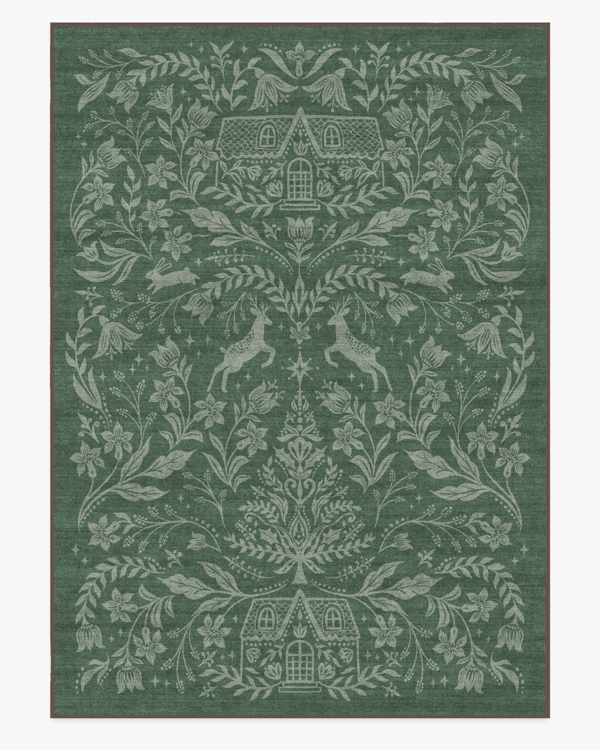 Christmas Wonderland Green Flatwoven Rug