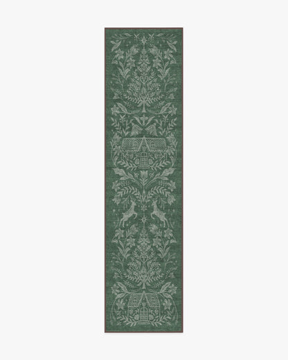 Christmas Wonderland Green Flatwoven Rug