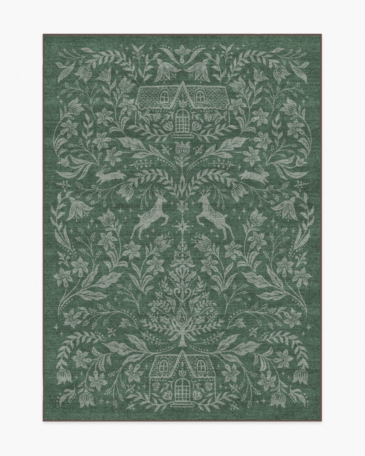 Christmas Wonderland Green Flatwoven Rug