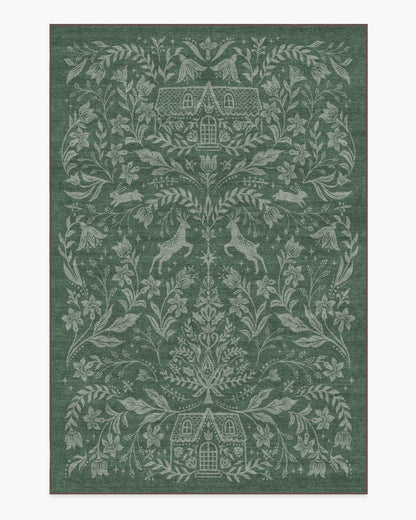 Christmas Wonderland Green Flatwoven Rug