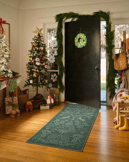 Christmas Wonderland Green Rug