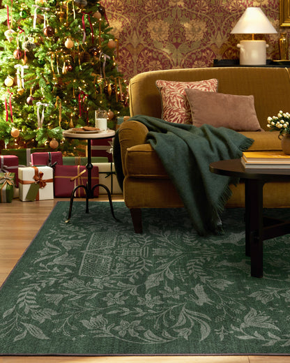 Christmas Wonderland Green Rug