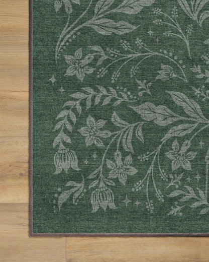 Christmas Wonderland Green Flatwoven Rug